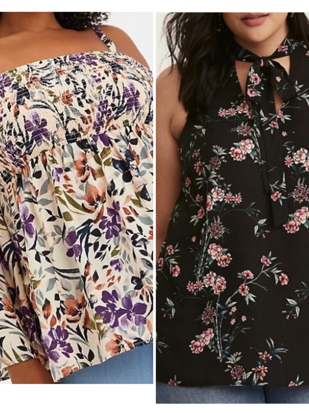 Lot of 2 Torrid Floral Blouses Size 5